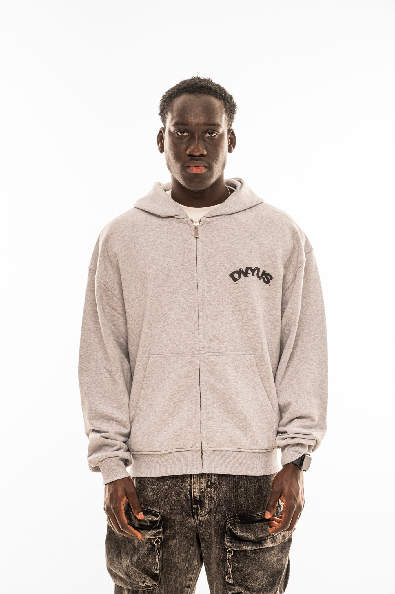 Dvyus Logo Oversized Zipper Hoodie