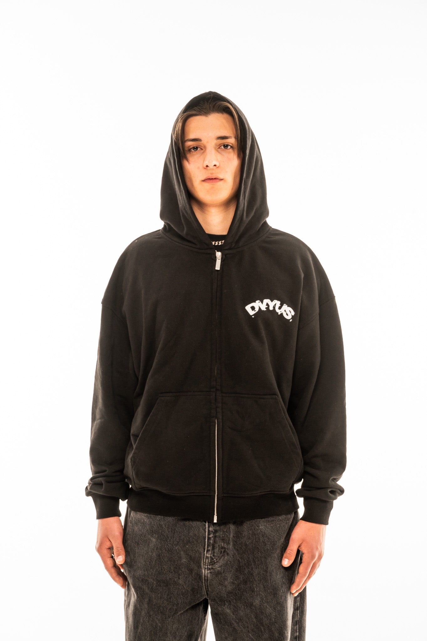 Dvyus Logo Oversized Zipper Hoodie